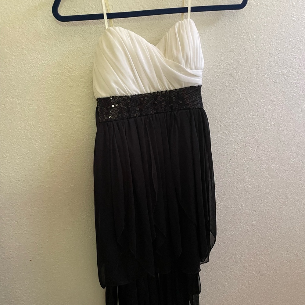 Honey and Rosie Black and White High Low Dress